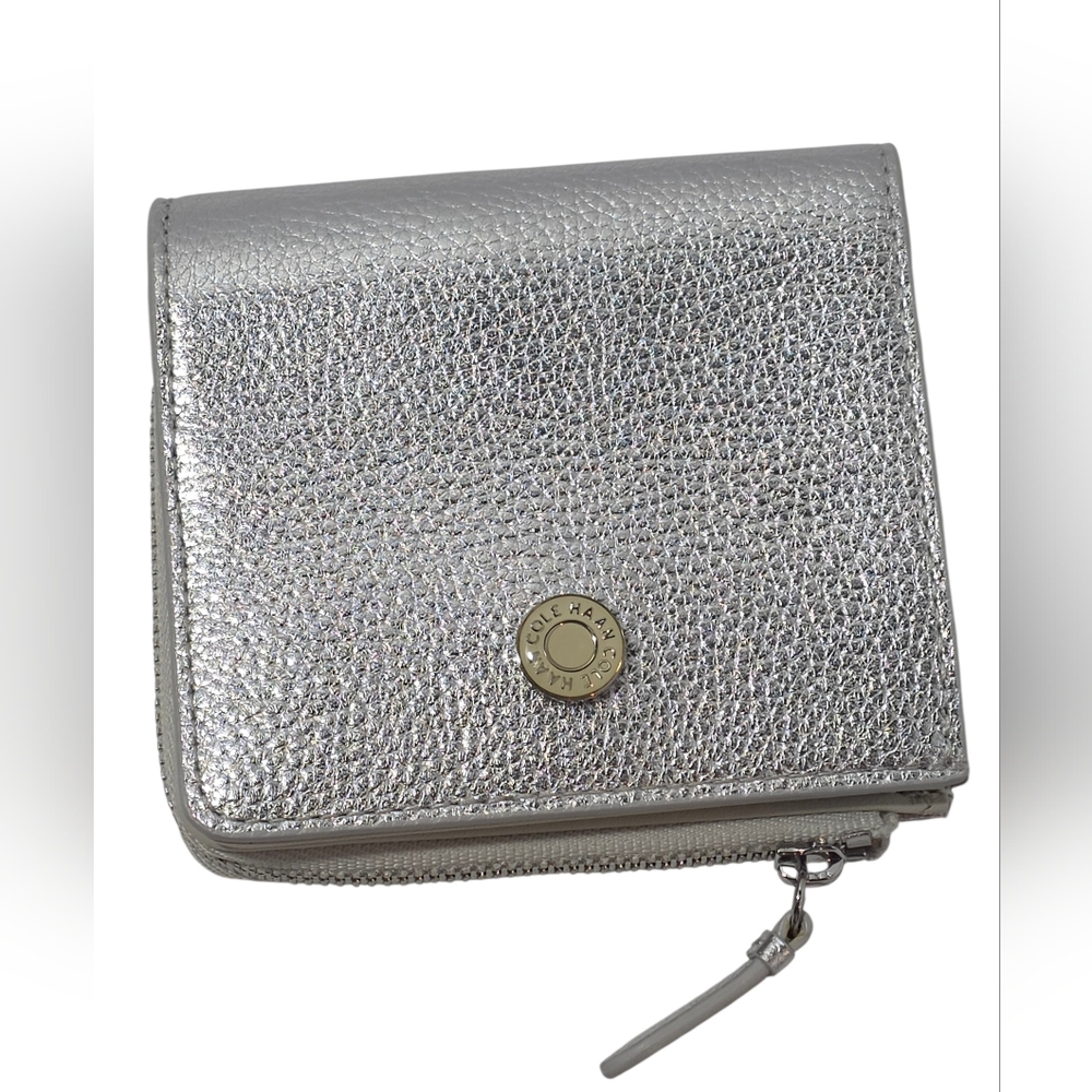 Cole Haan Vartan Card Case Grand Series Silver